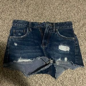 demin blue jean shorts.